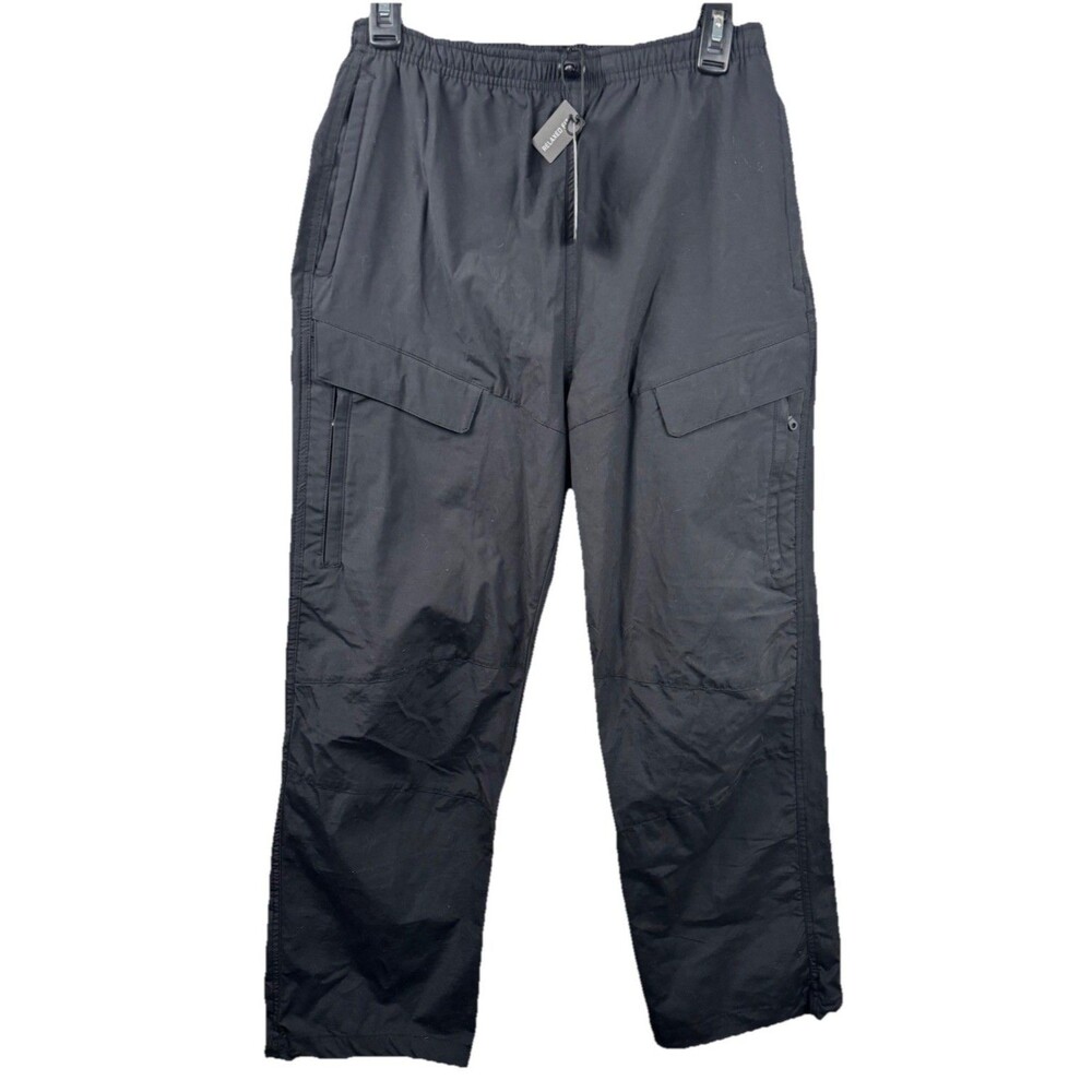 LCKR NWT Black Relaxed Fit Pants Mens Small Drawstring Waist Snap Pockets